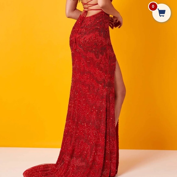 Stunning Red Sequin Gown - Picture 1 of 2